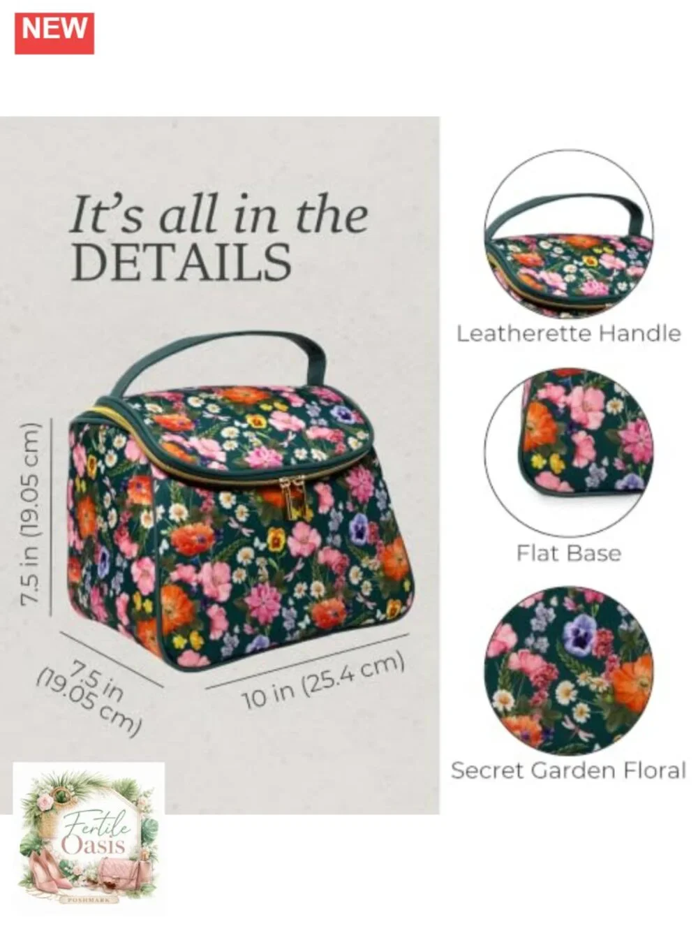 Insulated Lunch Tote Bag with Wide Opening and Zipper Closure for Adults